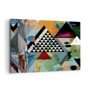 Impression sur toile - Image sur toile - Une composition abstraite de formes géométriques et de couleurs. - 100x70cm - Comme c'est facile - Décoration murale moderne pour le salon et la chambre ARTTOR