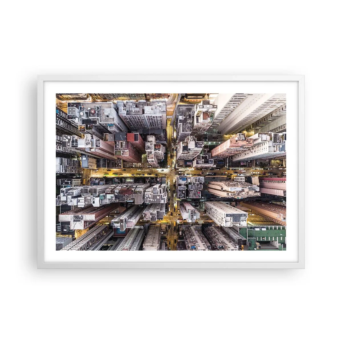 Affiche dans un cadre blanc - Poster - Salutations de Hong-Kong - 70x50 cm