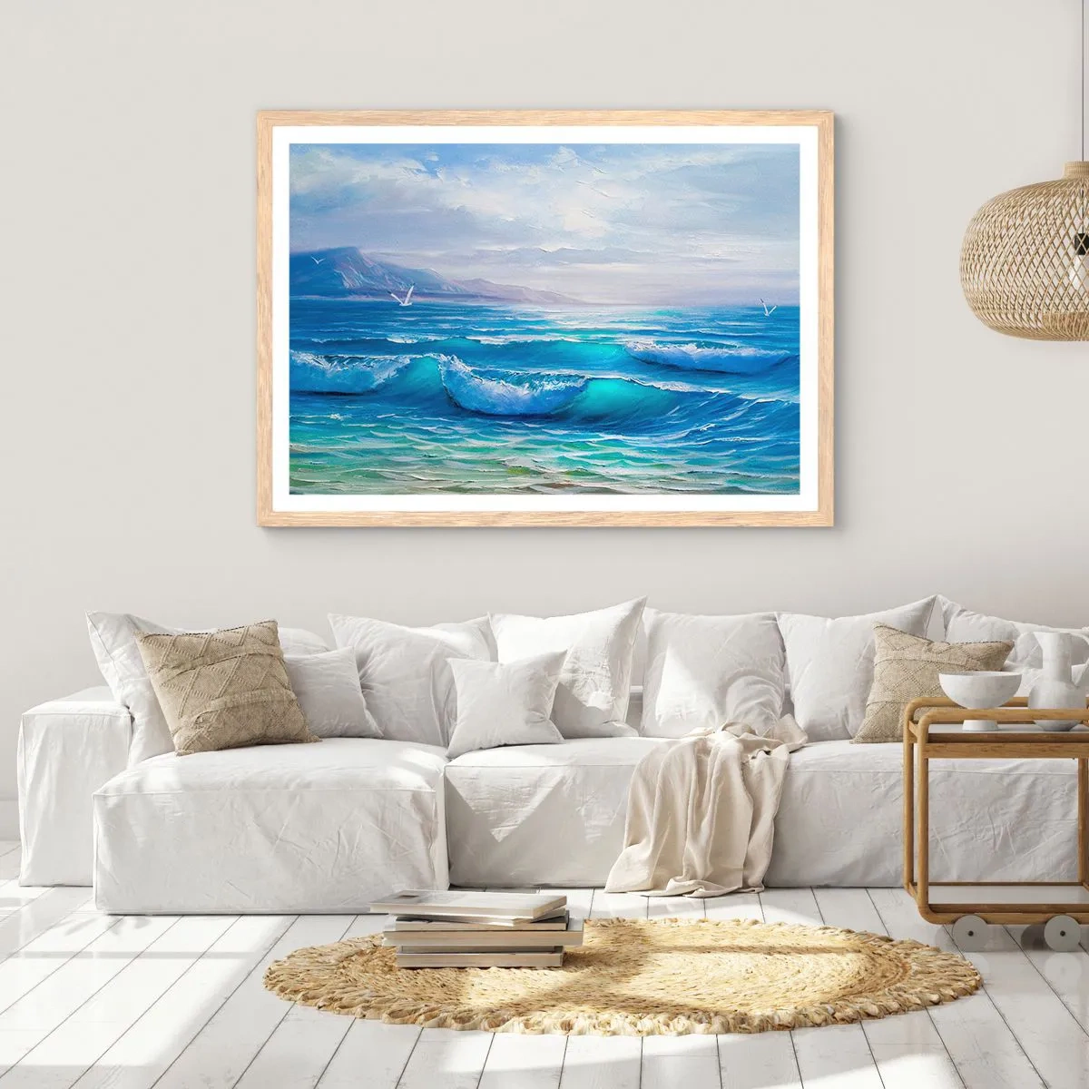 Affiche dans un chêne clair - Poster - Il apporte un soulagement - 91x61 cm