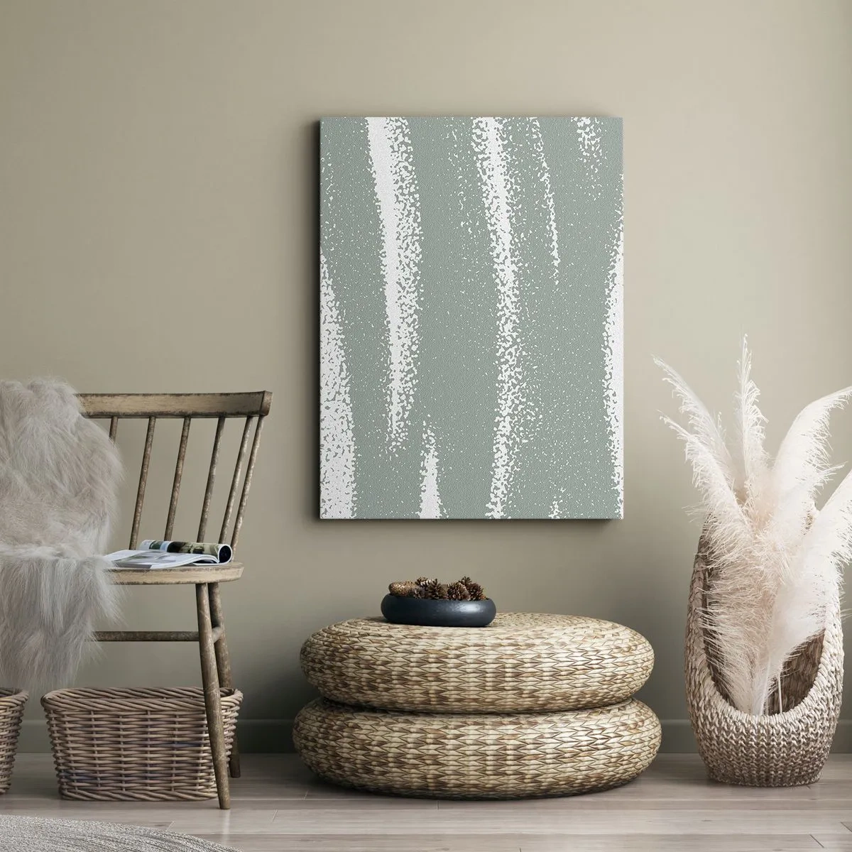 Impression sur toile - Image sur toile - Abstraction dans un climat hivernal - 65x120 cm