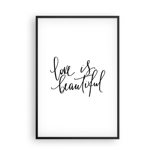 Affiche dans un cadre noir - Poster - Lire et répéter - 61x91 cm