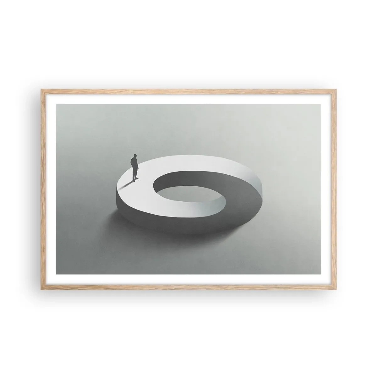 Affiche dans un chêne clair - Poster - Et sois intelligent ici - 91x61 cm