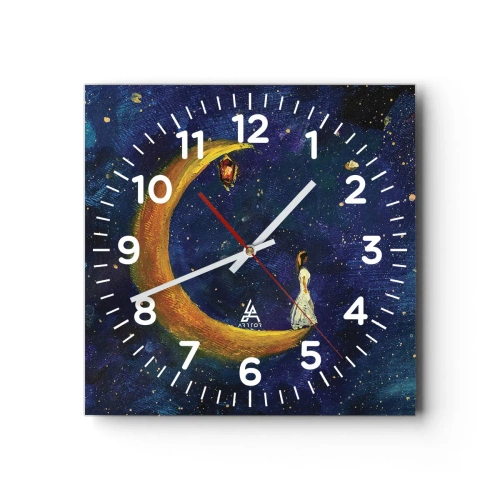 Horloge murale - Pendule murale - Appel du monde - 30x30 cm