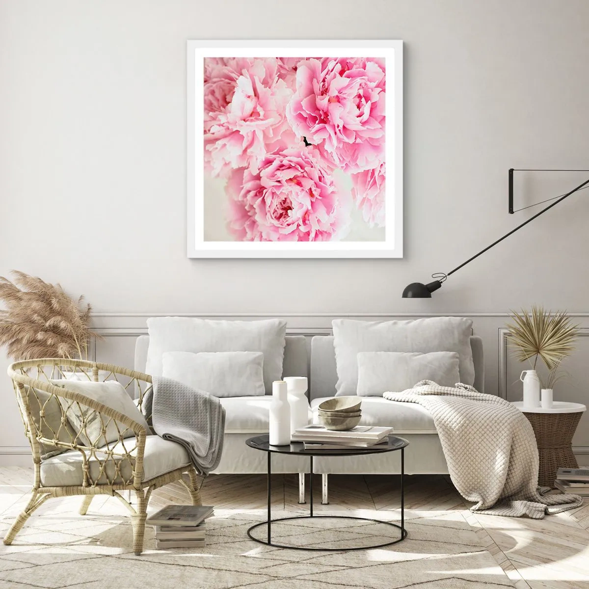 Affiche dans un cadre blanc - Poster - En glamour rose - 60x60 cm