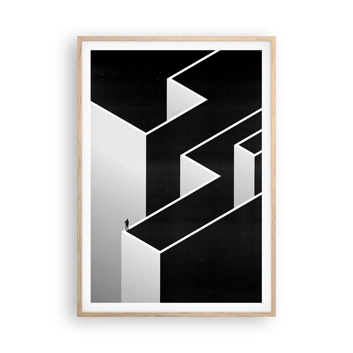 Affiche dans un chêne clair - Poster - La solitude au sommet - 70x100 cm