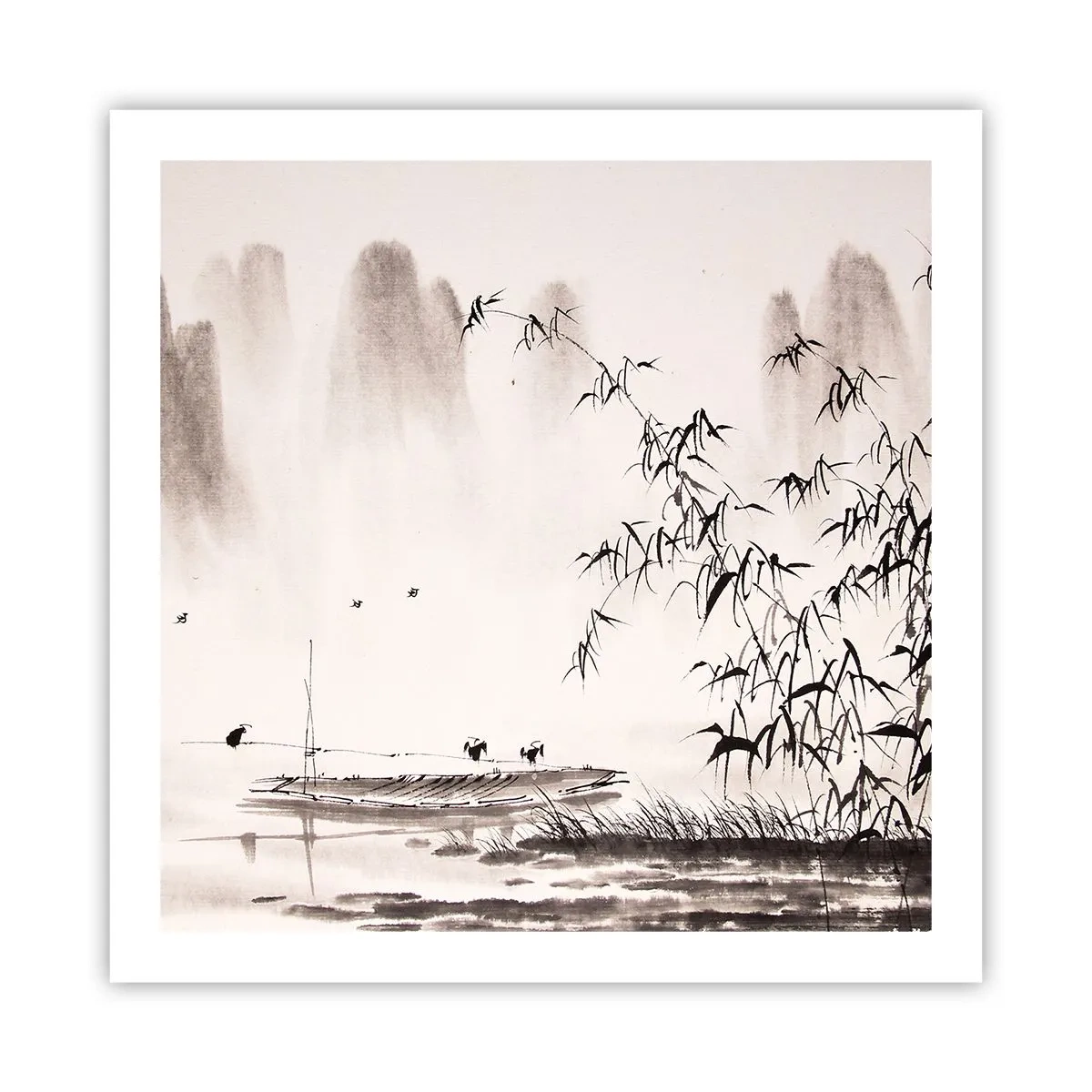 Affiche - Poster - Le silence des rizières - 60x60 cm