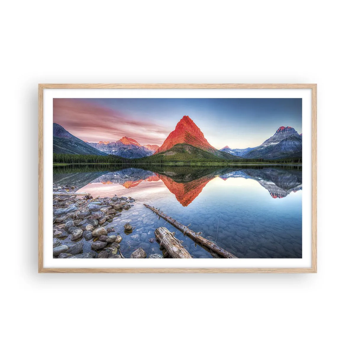 Affiche dans un chêne clair - Poster - Chaleur et fraicheur - 91x61 cm