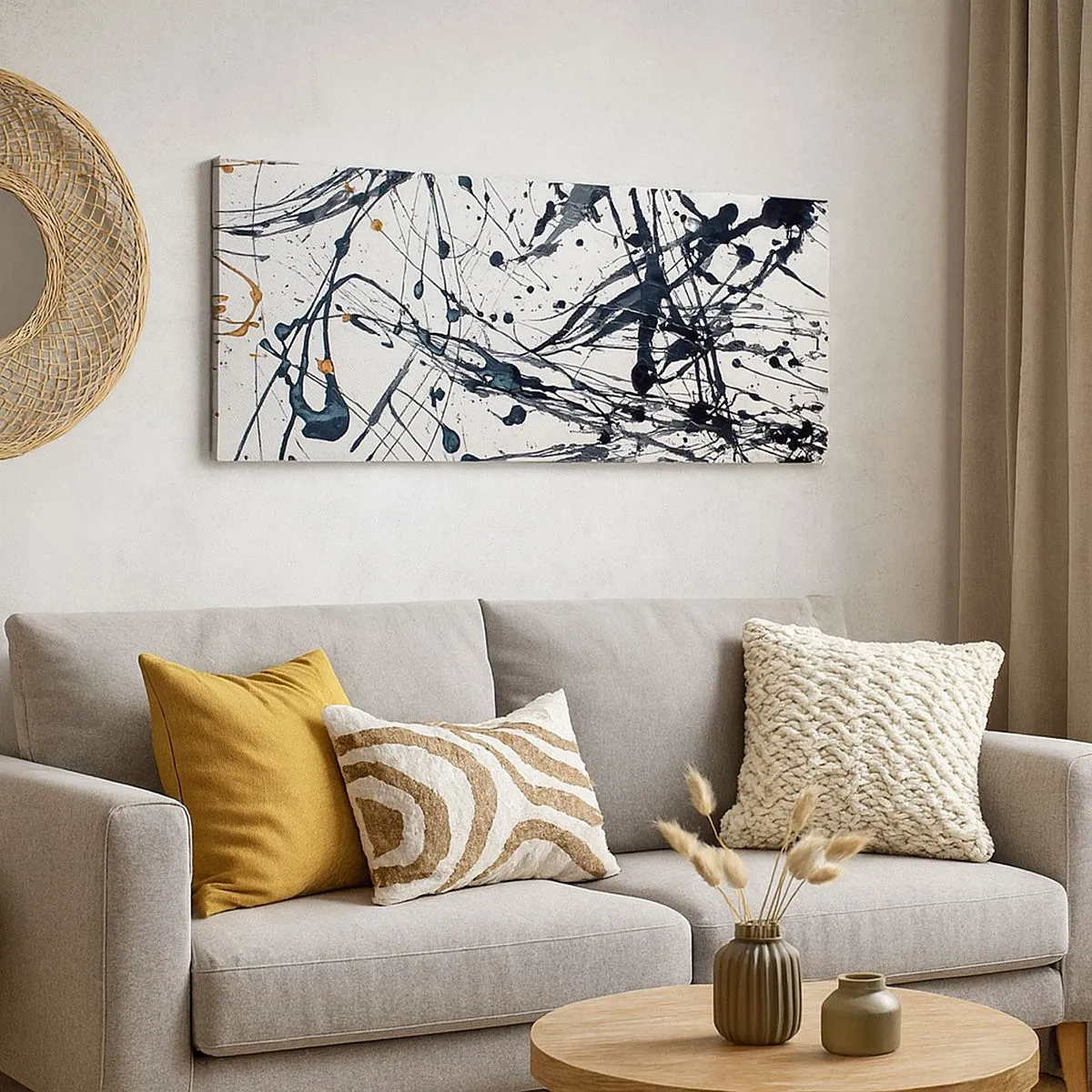 Impression sur toile - Image sur toile - Abstraction expressionniste - 100x40 cm
