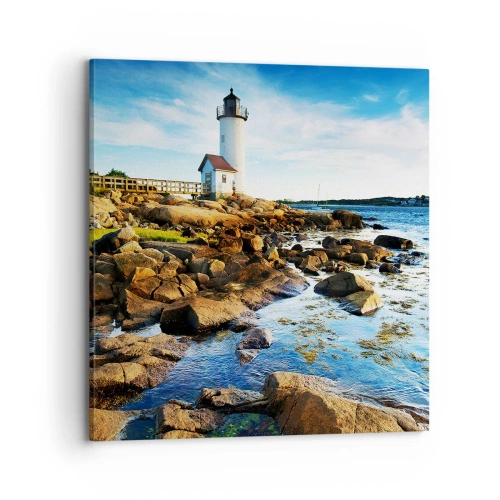 Impression sur toile - Image sur toile - Revenez heureux, j'attends - 70x70 cm
