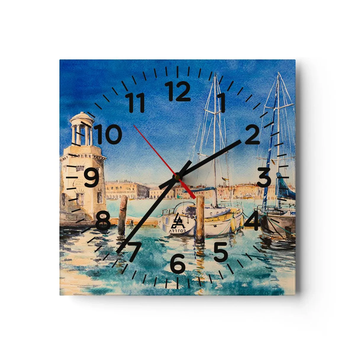 Horloge murale - Pendule murale - Lagune ensoleillée - 40x40 cm