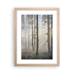 Affiche dans un chêne clair - Poster - Le brouillard s'est aussi réveillé - 30x40 cm