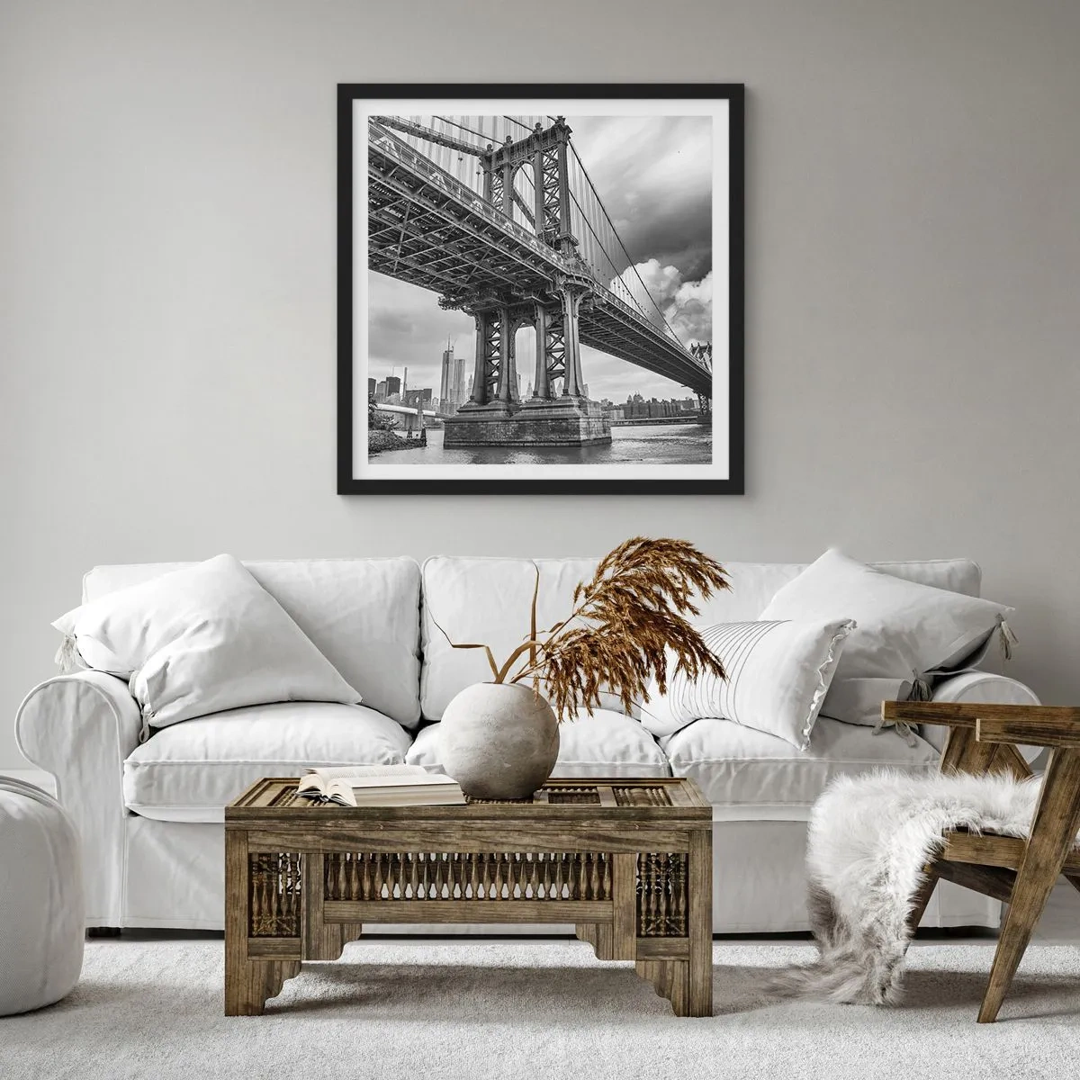 Affiche dans un cadre noir - Poster - Au coeur de la ville - 40x40 cm