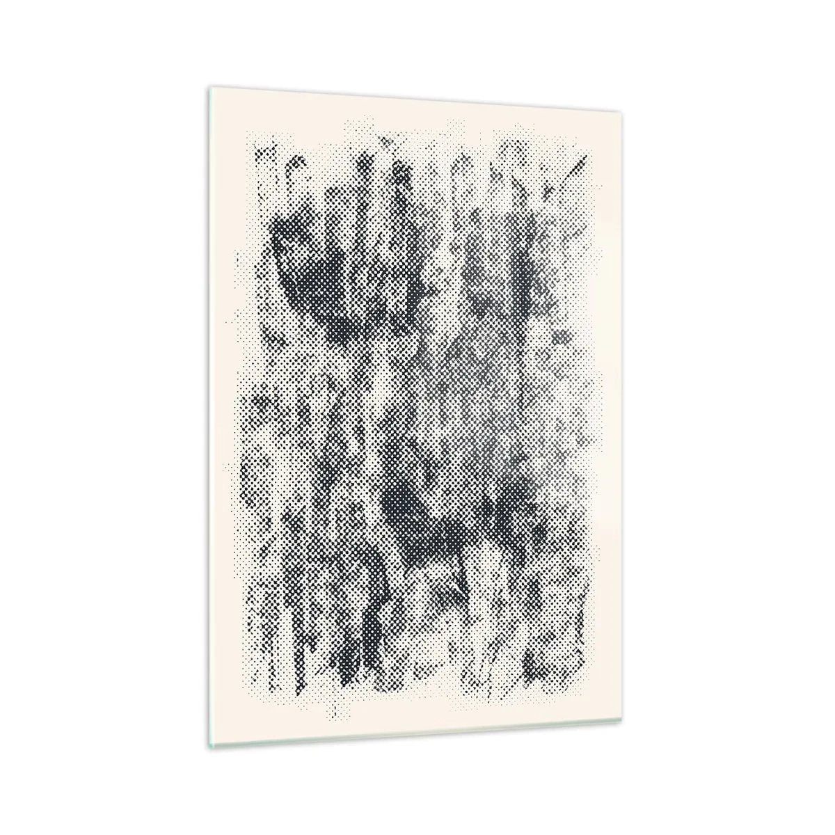 Impression sur verre - Image sur verre - Abstraction en noir et blanc avec un effet de flou - 50x70cm - Composition brumeuse - Décoration murale moderne pour le salon et la chambre ARTTOR