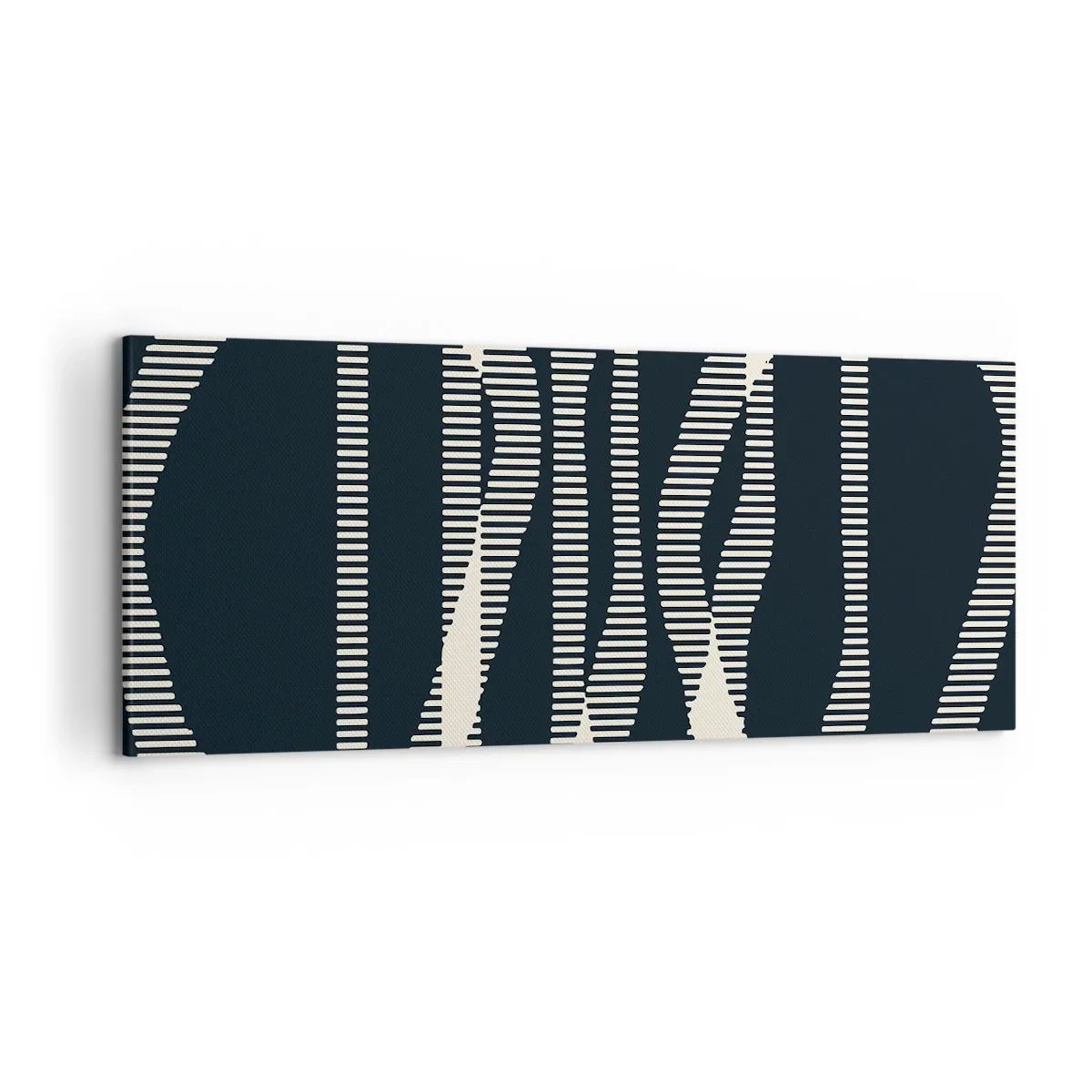 Impression sur toile - Image sur toile - Lignes géométriques dans des tons clairs sur un fond sombre - 120x50cm - Une tentative de briser l'obscurité - Décoration murale moderne pour le salon et la chambre ARTTOR