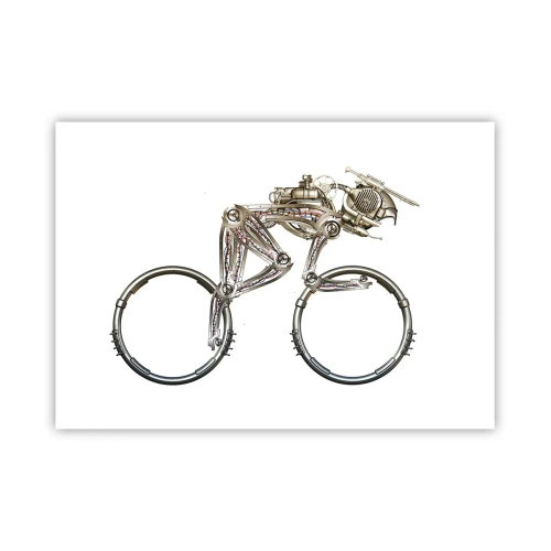 Affiche - Poster - Un vélo mécanique au design futuriste - 100x70cm - Machine exceptionnelle - Décoration murale moderne pour le salon et la chambre ARTTOR