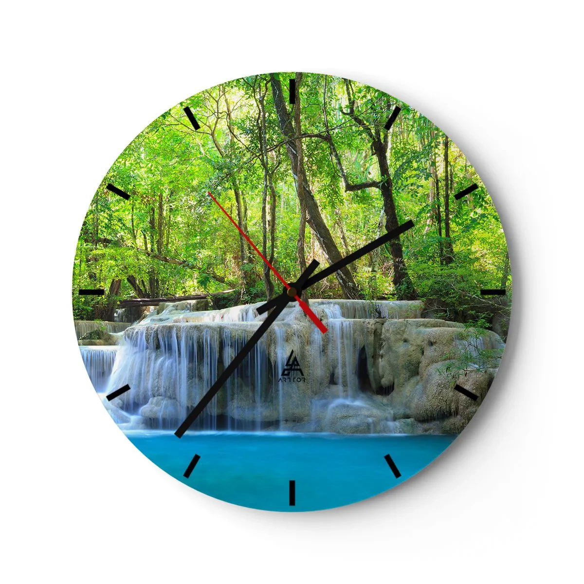 Horloge murale - Pendule murale - Se noyer dans le turquoise et le vert - 40x40 cm