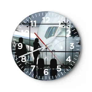 Horloge murale - Pendule murale - Vis-à-vis de l'aéroport - 40x40 cm