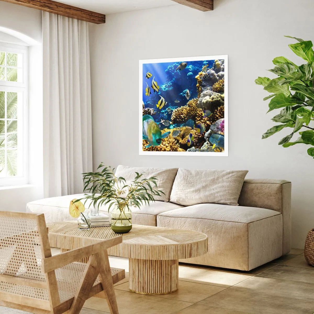 Affiche - Poster - Beaucoup de circulation sur la route des vacances - 50x50 cm