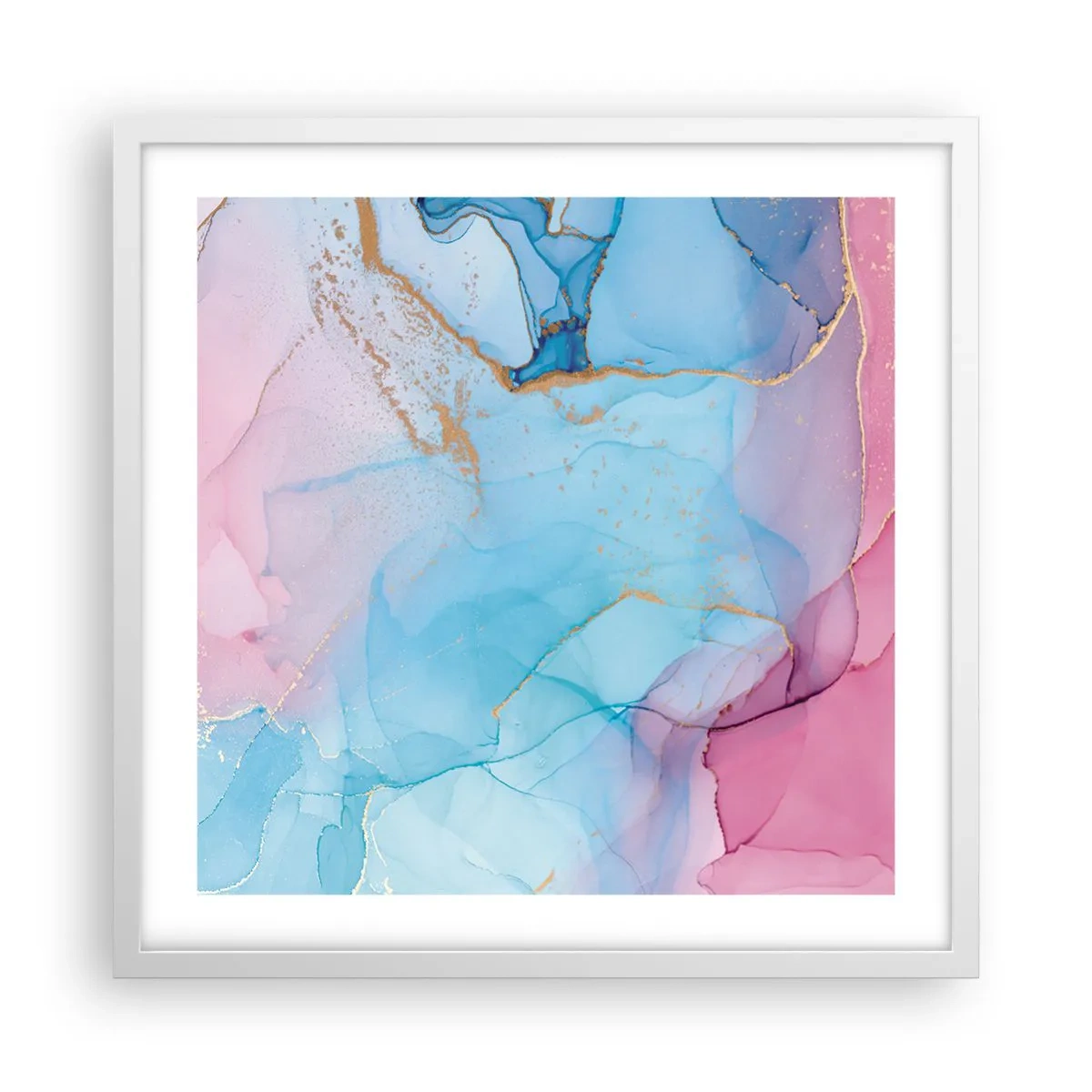 Affiche dans un cadre blanc - Poster - Rencontre et mélange - 50x50 cm