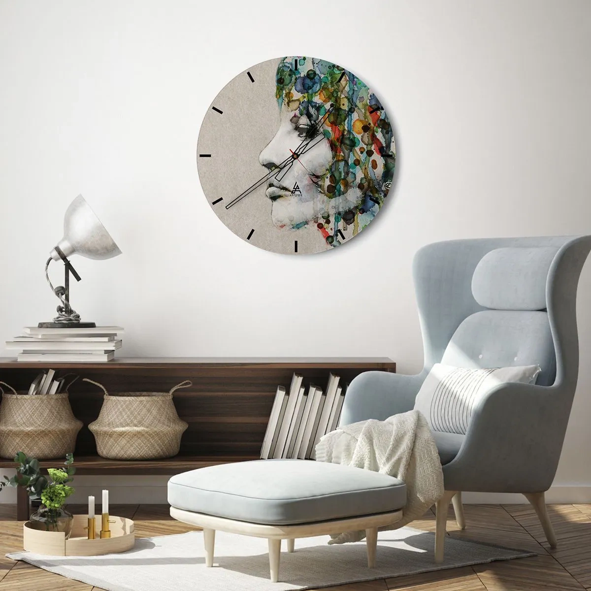 Horloge murale - Pendule murale - Elle est sortie de la grisaille - 40x40 cm