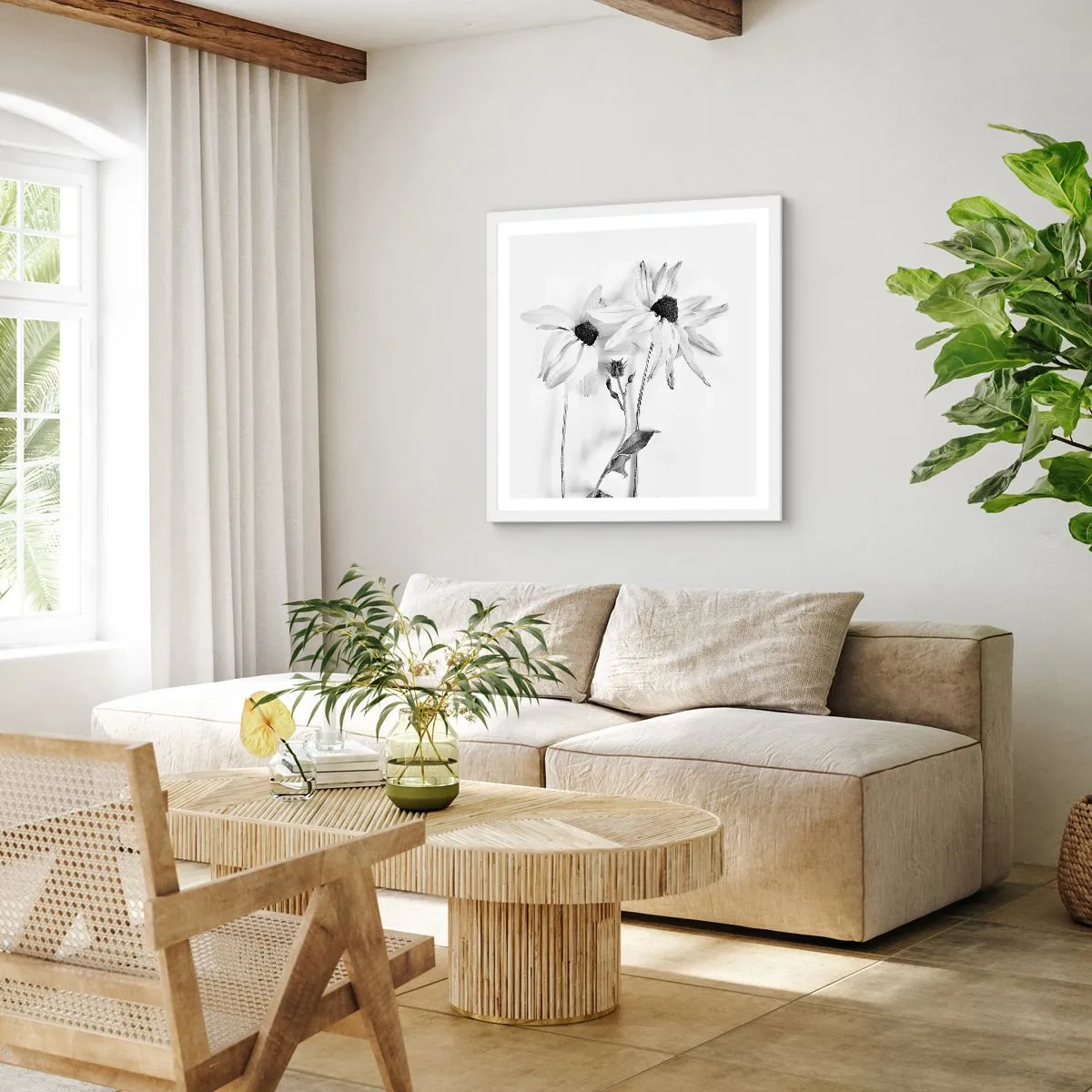 Affiche dans un cadre blanc - Poster - Personne ne souhaite être seul - 40x40 cm