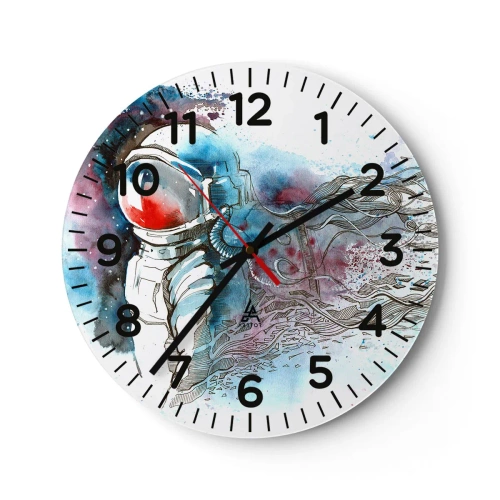 Horloge murale - Pendule murale - Seul avec l'espace - 40x40 cm