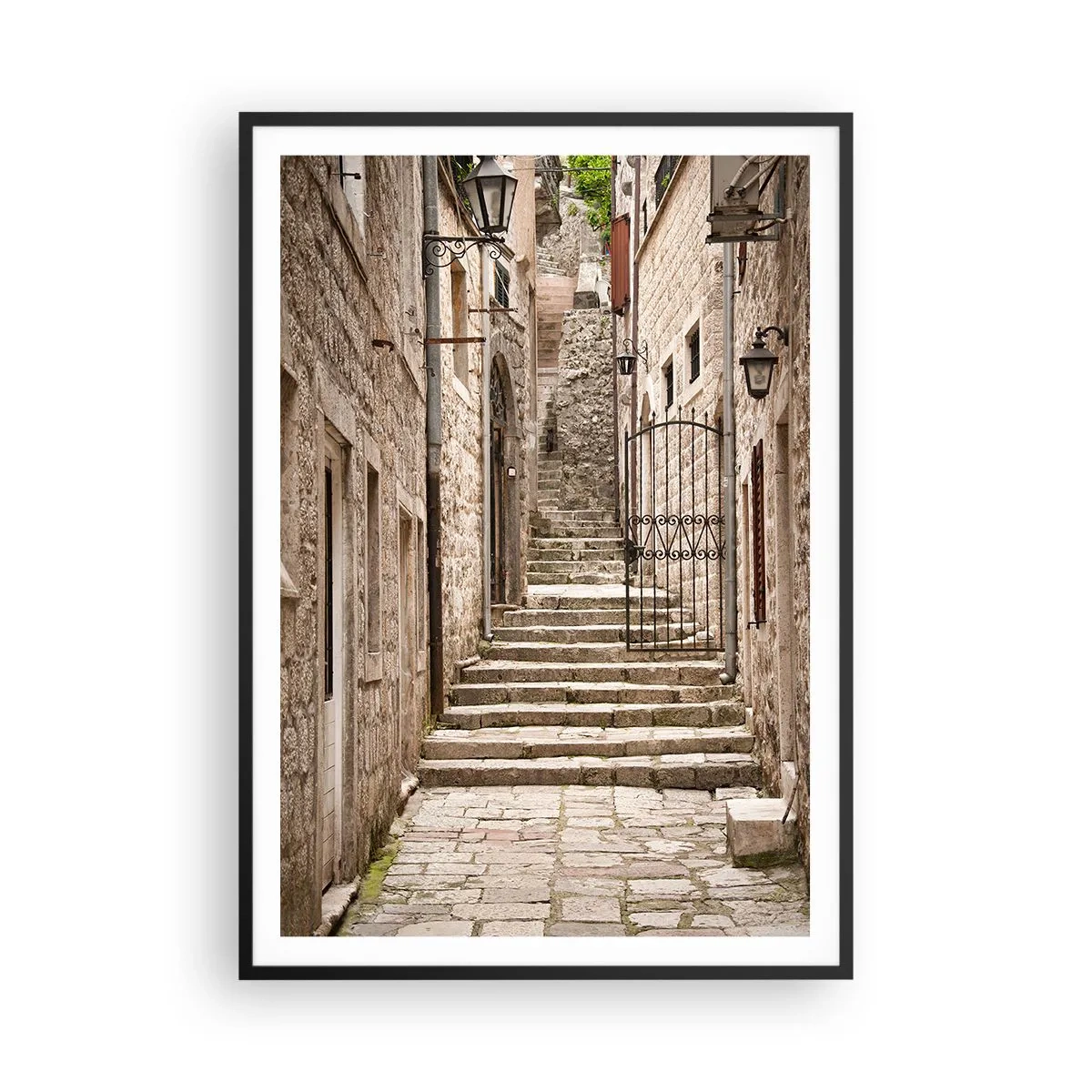 Affiche dans un cadre noir - Poster - Une vieille ruelle magique - 70x100 cm