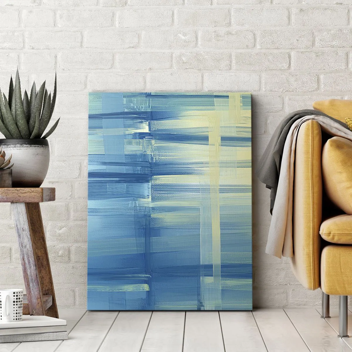 Impression sur toile - Image sur toile - Composition en turquoise - 55x100 cm