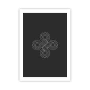 Affiche - Poster - Symbole géométrique sur fond noir - 50x70cm - Dans l'âme celtique - Décoration murale moderne pour le salon et la chambre ARTTOR