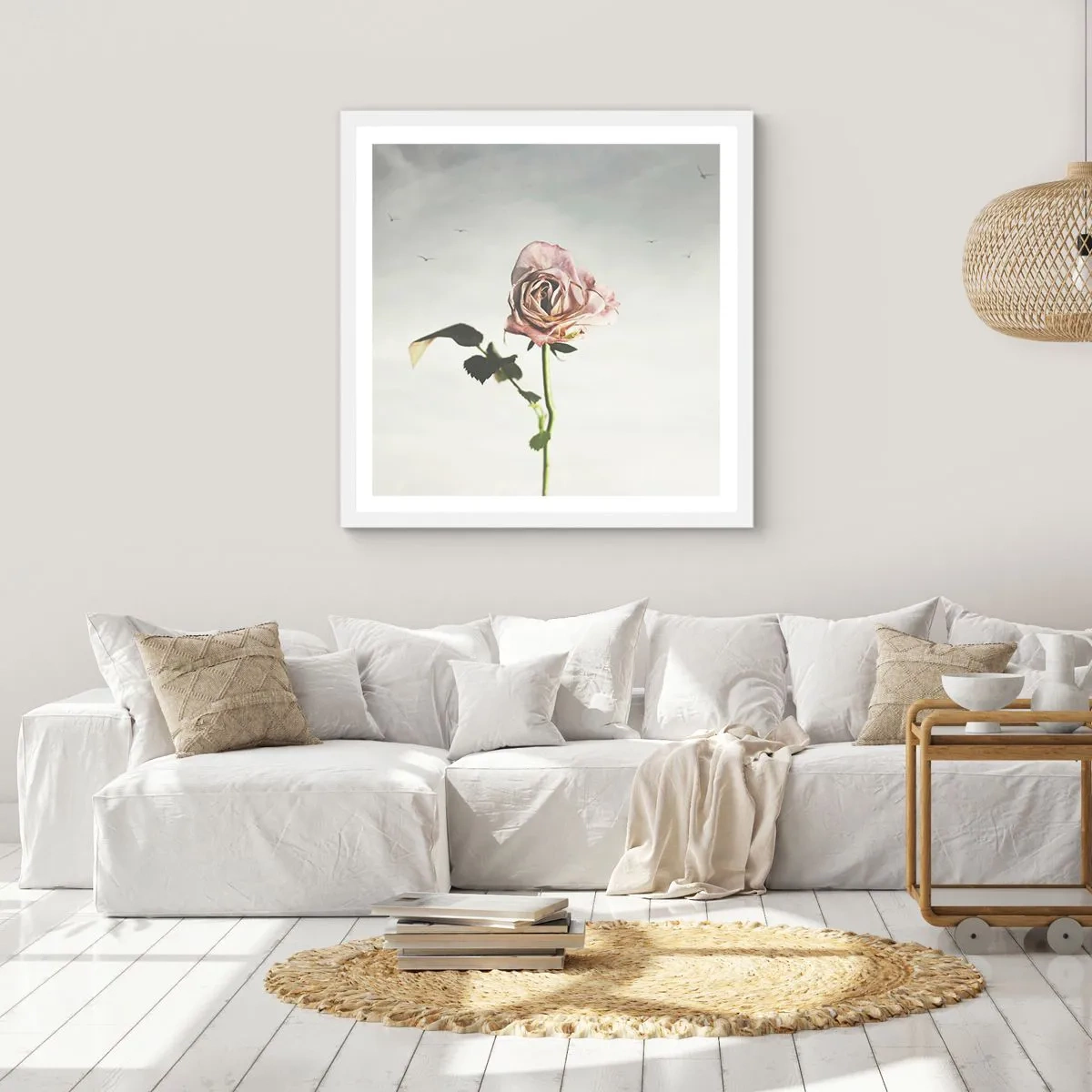 Affiche dans un cadre blanc - Poster - Bonjour de printemps - 40x40 cm