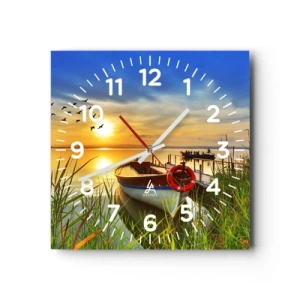 Horloge murale - Pendule murale - Les cormorans s'envolent déjà - 40x40 cm