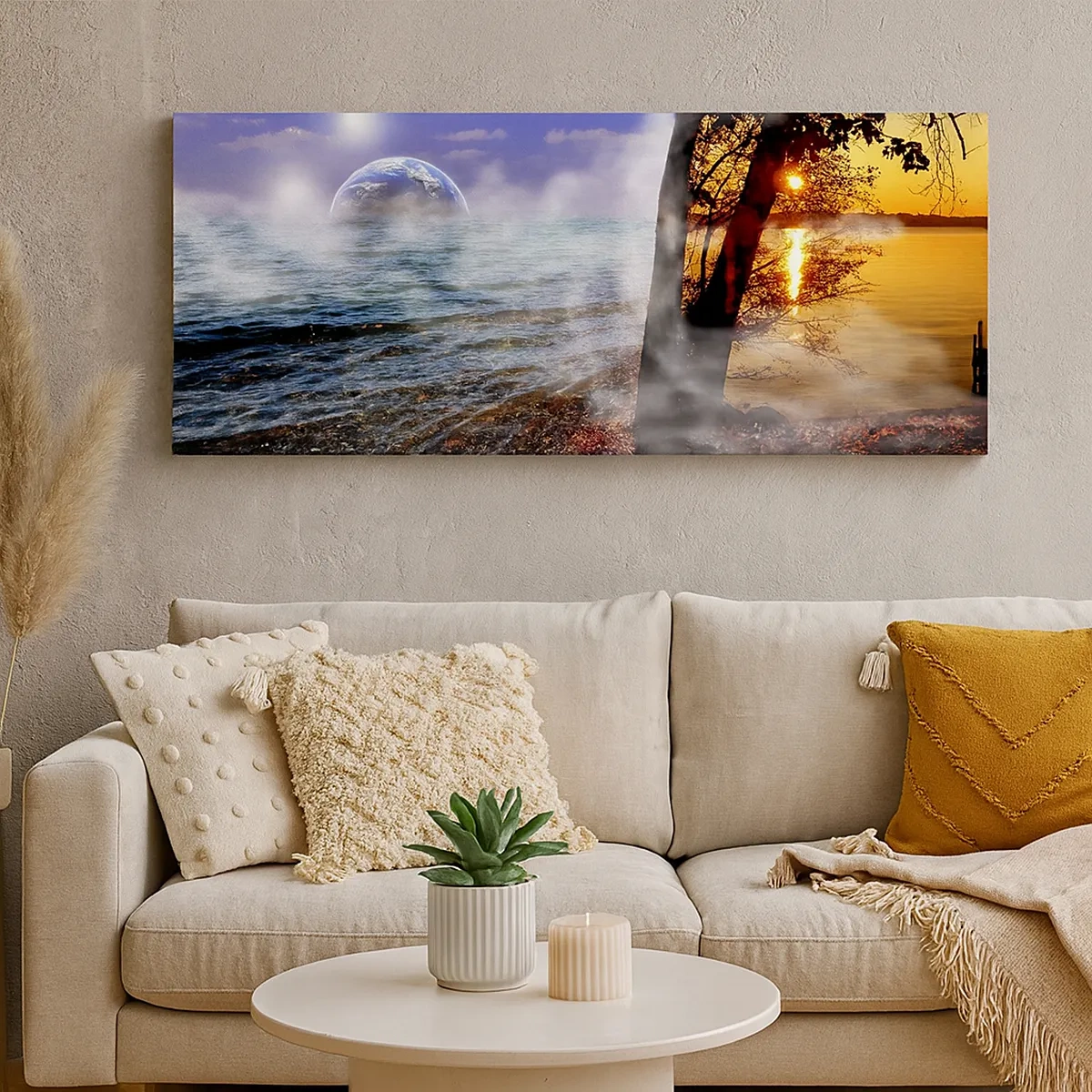 Impression sur toile - Image sur toile - Paysage surréaliste - unité de la nature - 30x30 cm