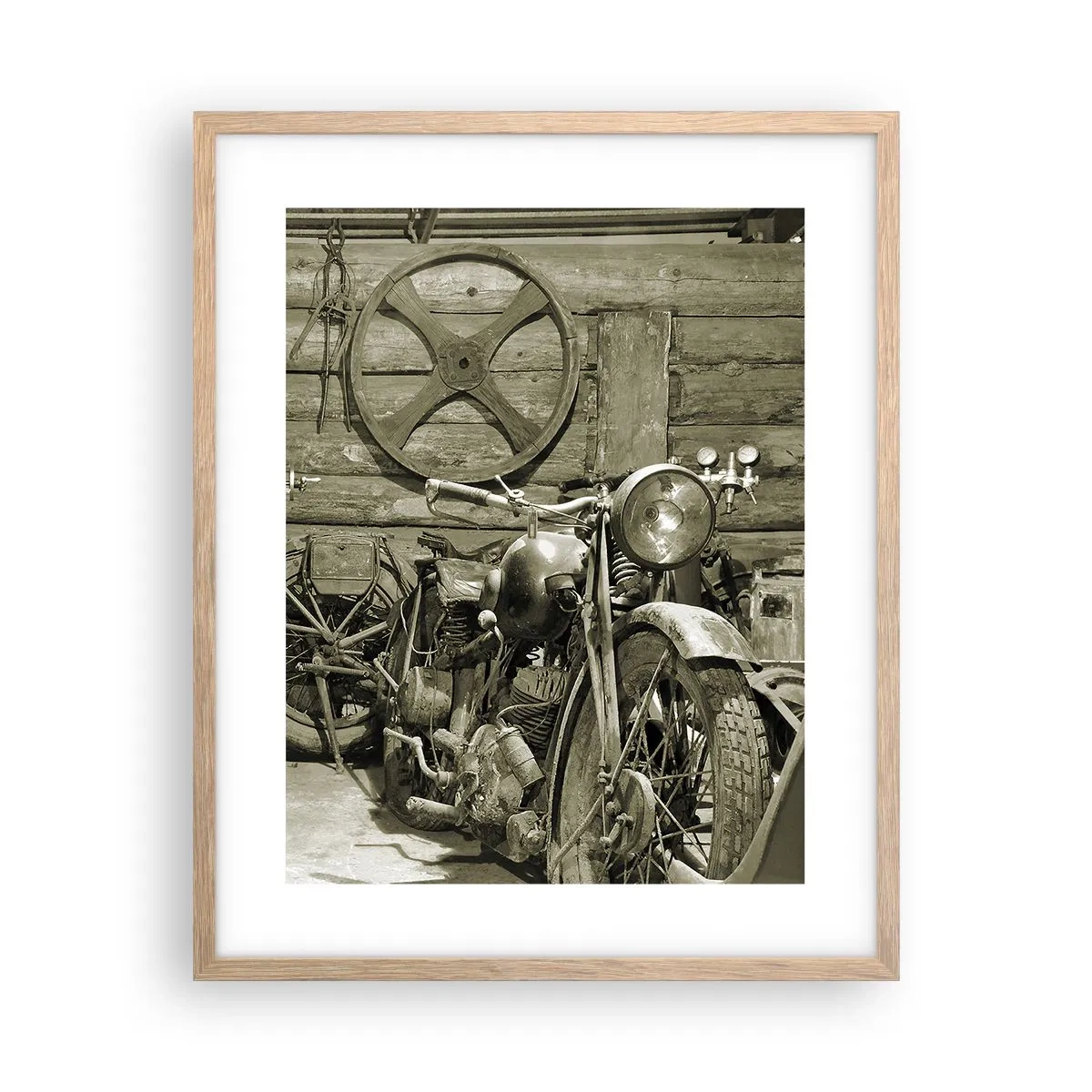 Affiche dans un chêne clair - Poster - Dans le hangar de l'oncle Władek - 40x50 cm