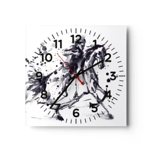 Horloge murale - Pendule murale - Chevalier noir - 30x30 cm