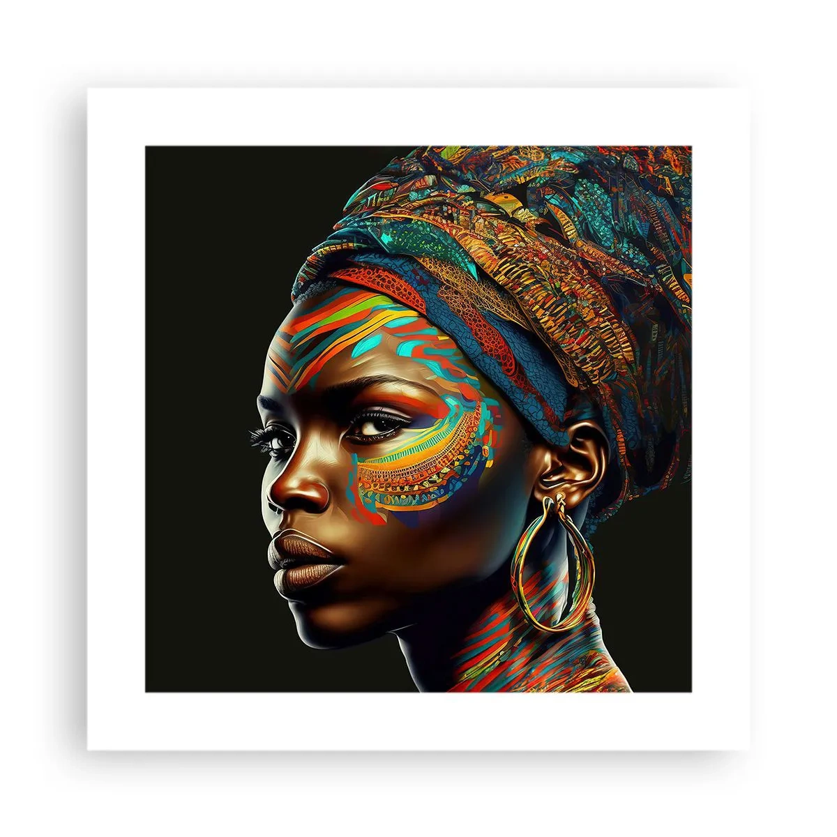 Affiche - Poster - reine africaine - 40x40 cm