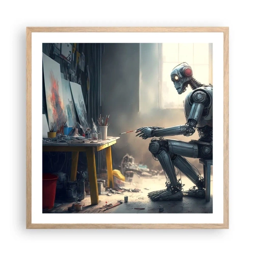 Affiche dans un chêne clair - Poster - L'acte de création - 60x60 cm