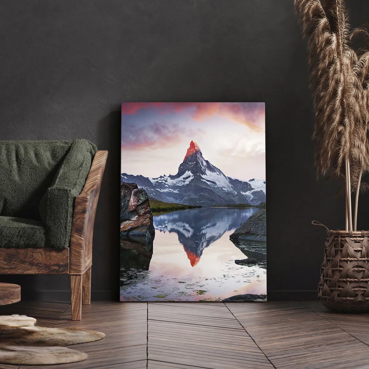 Impression sur toile - Image sur toile - Le coeur des montagnes est chaud - 55x100 cm