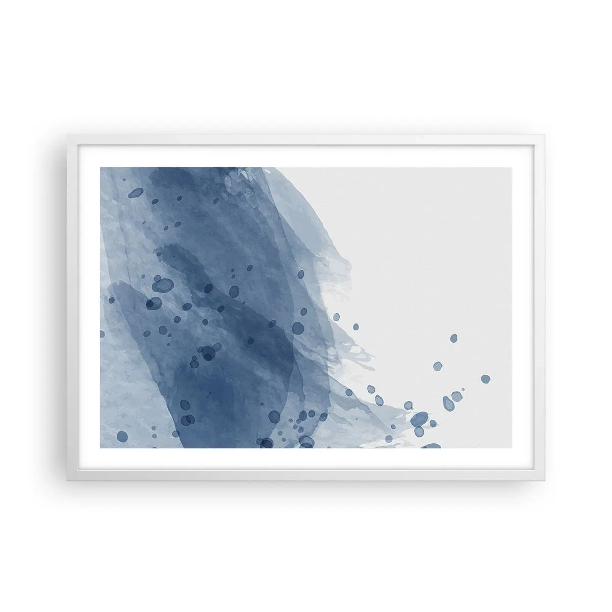 Affiche dans un cadre blanc - Poster - Tulle bleu - 70x50 cm