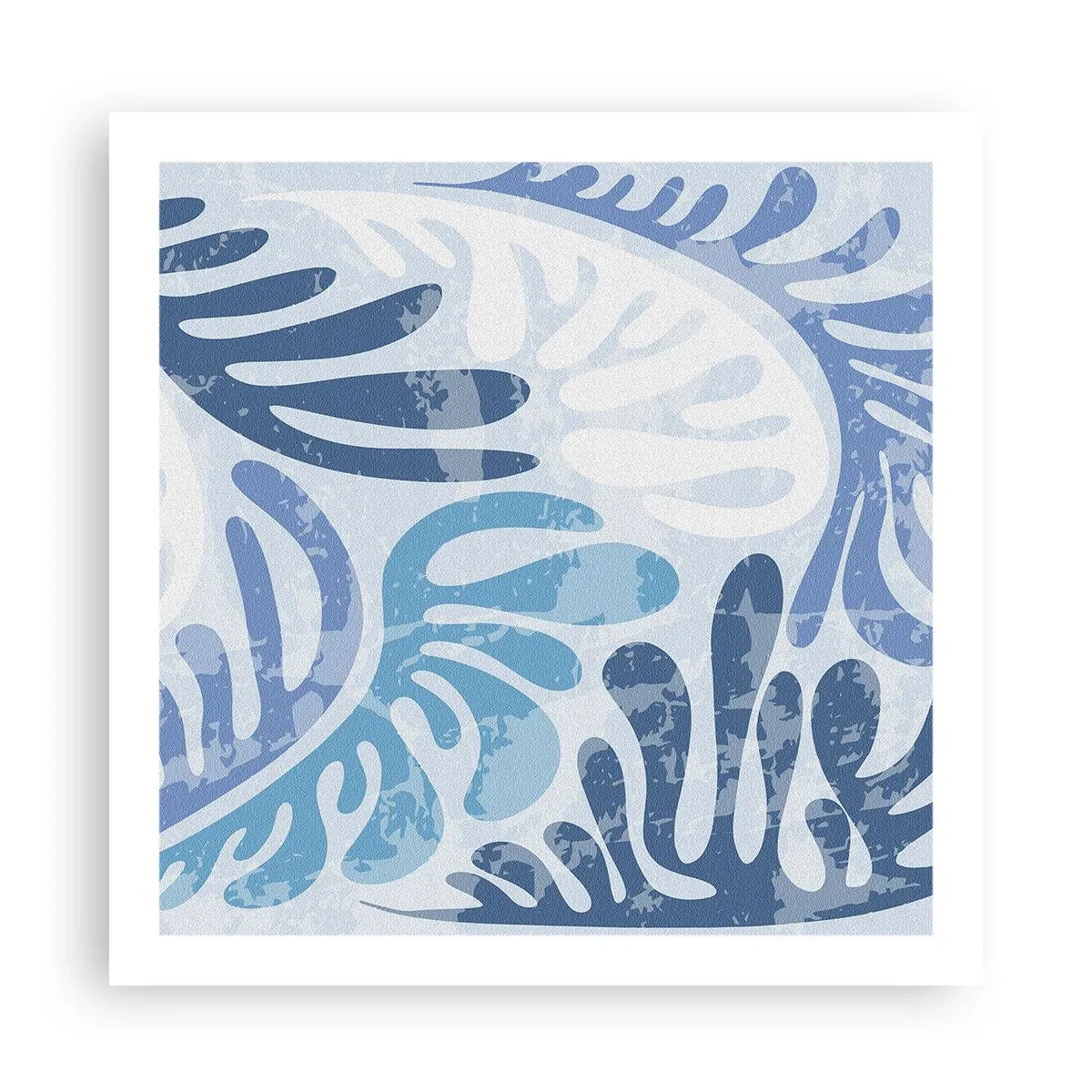 Affiche - Poster - Fougères bleues - 60x60 cm