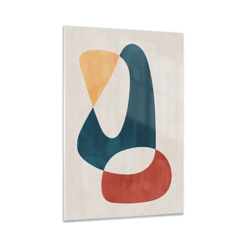 Impression sur verre - Image sur verre - Formes abstraites aux couleurs harmonieuses - 80x120cm - Influences et métamorphoses - Décoration murale moderne pour le salon et la chambre ARTTOR