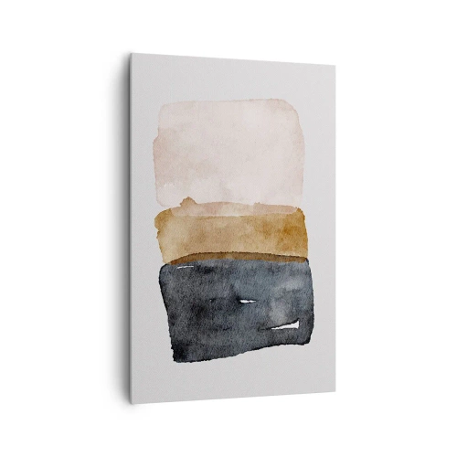 Impression sur toile - Image sur toile - Une composition minimaliste de trois rectangles aux tons terreux. - 80x120cm - Composition de couleurs de la terre - Décoration murale moderne pour le salon et la chambre ARTTOR