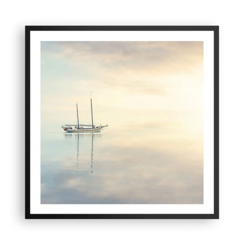 Affiche dans un cadre noir - Poster - Dans une mer de silence - 60x60 cm