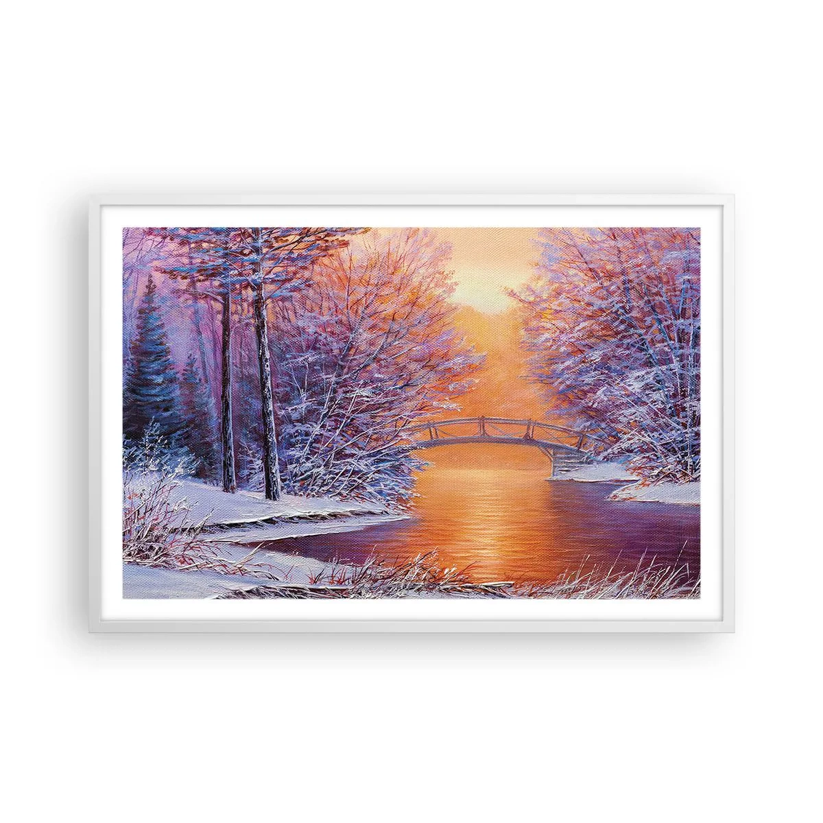 Affiche dans un cadre blanc - Poster - On se rencontre ici - 91x61 cm