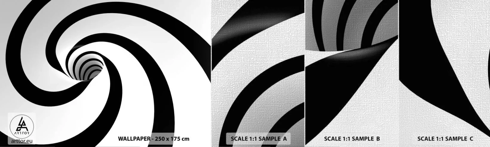 Échantillon de Papier Peint Premium Canvas - Céder au vortex ? - Abstraction, 3D, Vortex - 100x30 cm