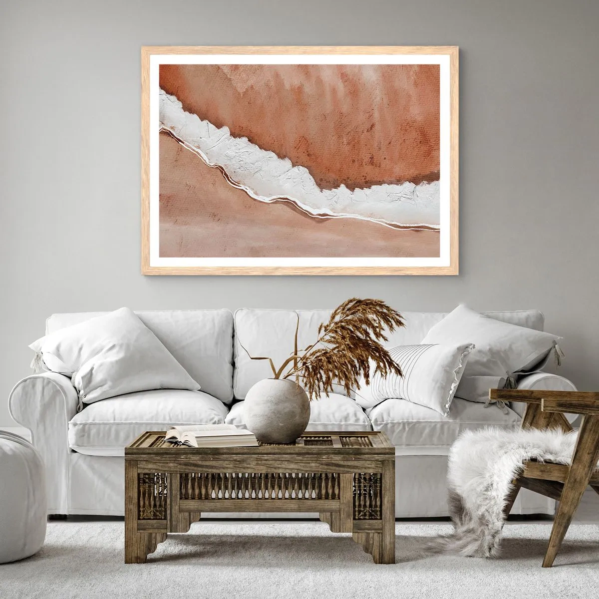 Affiche dans un chêne clair - Poster - Dans des couleurs de la terre - 50x40 cm