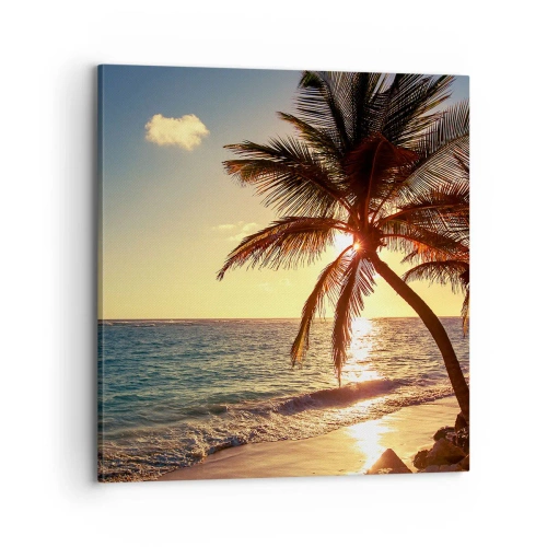 Impression sur toile - Image sur toile - L'été sous les palmiers - 70x70 cm