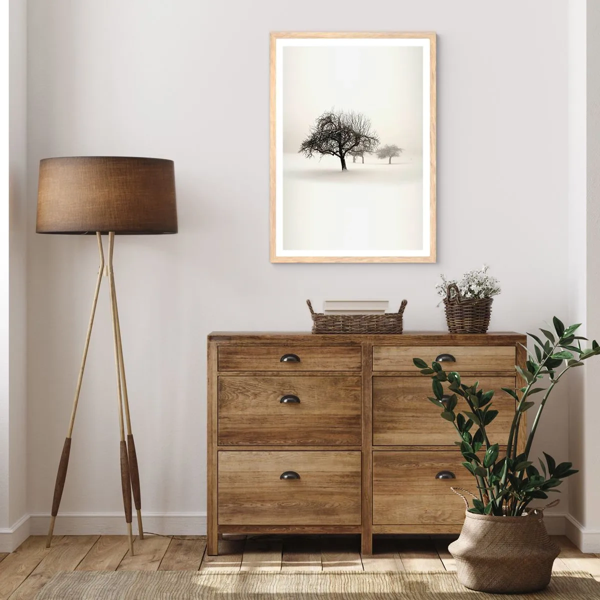 Affiche dans un chêne clair - Poster - Un rêve hivernal - 61x91 cm
