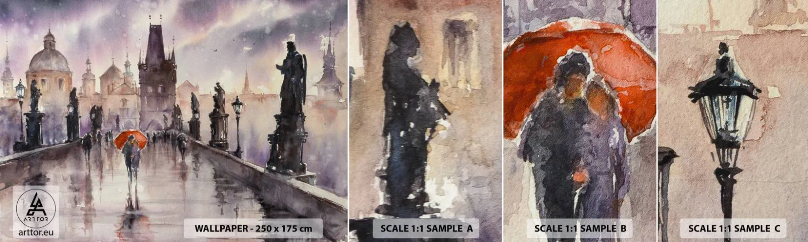 Échantillon de Papier Peint Autocollant Deluxe Sticker - Les gens ne changent pas - Pont, Paysage, Classique - 100x30 cm