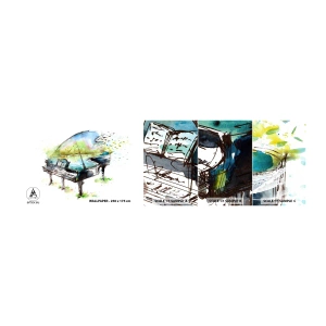 Échantillon De Papier Peint Standard Eco - Enchanté en musique - Piano, Abstraction, Musique - 100x30 cm