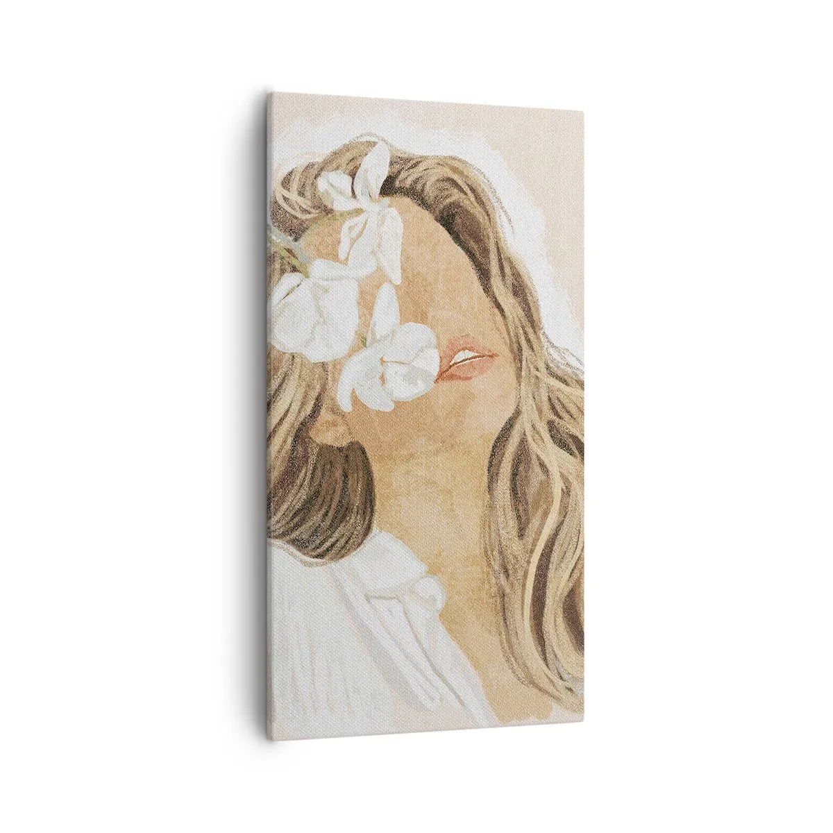 Impression sur toile - Image sur toile - Ravie parmi les fleurs - 55x100 cm